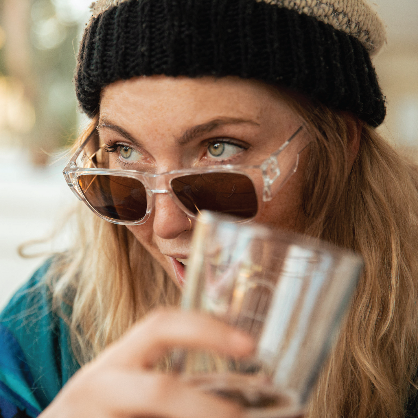 Clear Frame Amber Lens